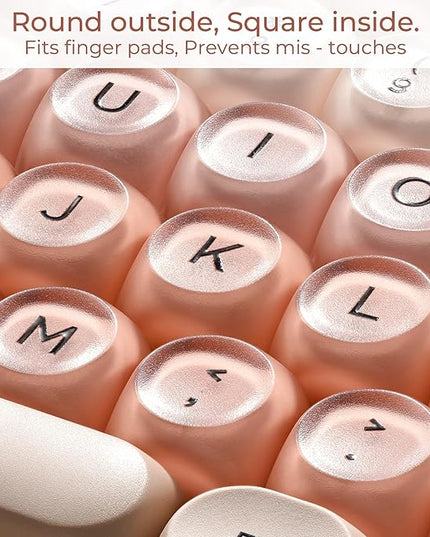 OHY PBT Keycaps, XVX Pink Jelly Foundation HOA Profile, 132-Key Cute Custom Keycaps (for Mechanical Keyboards with Cherry/Gateron MX Switches)-Flesh Pink