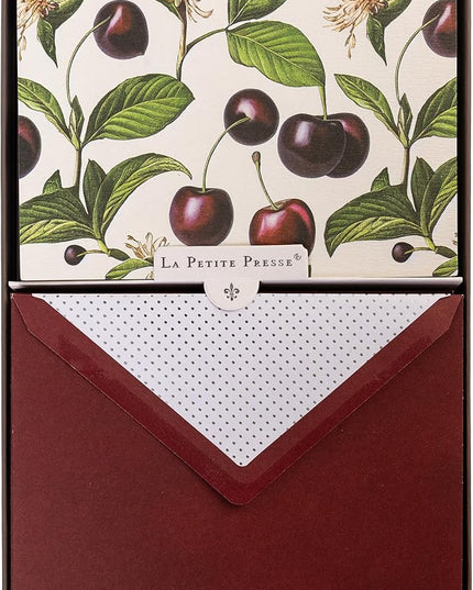 Cerise Designer Cards by Graphique Luxe Collection, Silver Foil Embossed Stationary Boxed Set, 10 Blank Cards with 11 Envelopes, All Occasion Greetings, 5.25" x 3.8"
