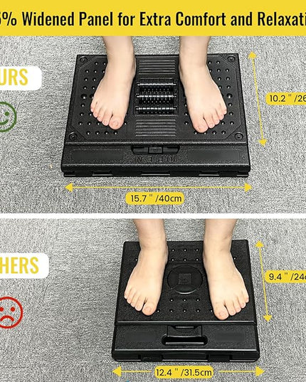 Foot Rest for Under Desk at Work Enlarged, Ergonomic Footrest with Adjustable Height and Angle, Foldable Foot Stool with Removable Pad Massage Beads for Office Gaming Chair Gray
