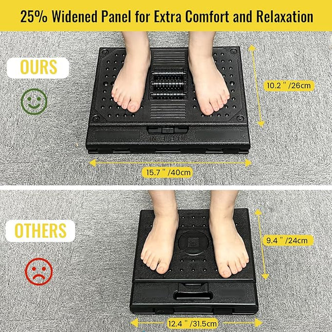 Foot Rest for Under Desk at Work Enlarged, Ergonomic Footrest with Adjustable Height and Angle, Foldable Foot Stool with Removable Pad Massage Beads for Office Gaming Chair Gray