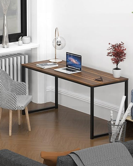 SHW Mission 55-Inch Home Office Computer Desk, Walnut