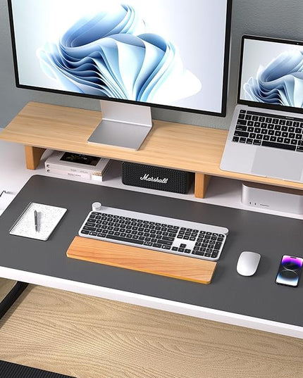 Aothia Leather Desk Pad Protector, Mouse Pad, Office Desk Mat, Non-Slip PU Leather Desk Blotter, Laptop Desk Pad, Waterproof Desk Writing Pad for Office and Home (Gray,23.6" x 13.7")