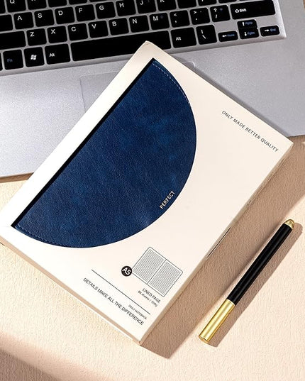 CAGIE Lined Journal for Women, 100GSM Leather Journals for Writing with Buckle Closure,A5 Hardcover Diary Journaling Notebooks for Business Work School Note Taking 5.9" x8.59 (Blue)