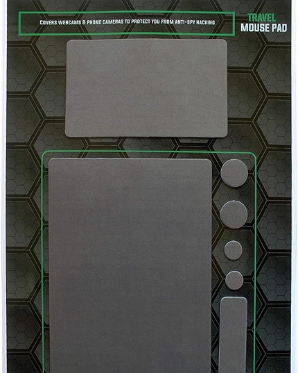 Mouse Pad Adhesive Bottom - Sticks to Any Surface - Portable - Webcam Covers Included (Blank Gray)
