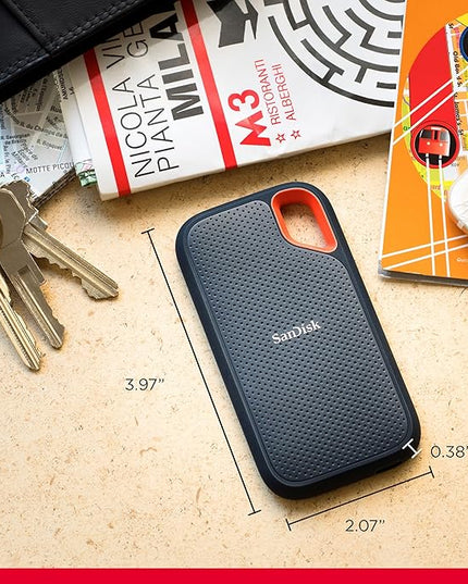 SanDisk 8TB Extreme Portable SSD - Up to 1050MB/s, USB-C, USB 3.2 Gen 2, IP65 Water and Dust Resistance, Updated Firmware - External Solid State Drive - SDSSDE61-8T00-G25