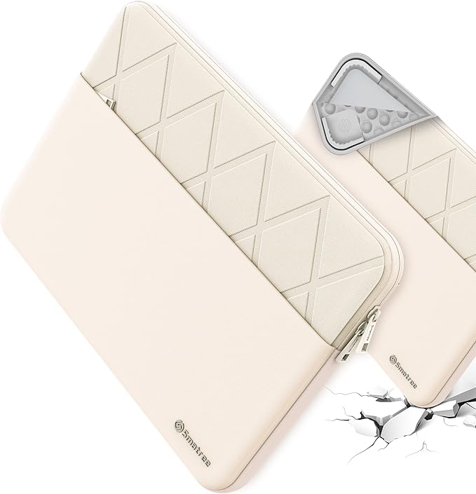 Smatree Laptop Sleeve for 14 inch MSI Modern 14/Summit E14 Flip Evo/Summit E14 Evo/Prestige 14H/Prestige 14 Evo, Protective Laptop Case with Pocket, YKK Zipper, Shockproof Design, White (E425W)