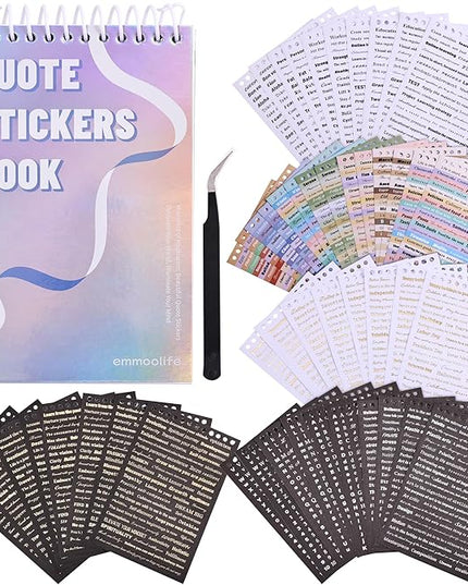 3000+ Pcs Word Stickers for Journaling, 50 Sheets Gold Foil Art Scrapbook Quote Stickers for Junk Journal, Scrapbooking Supplies Small Talk DIY Decorative Gift for Women Teen Girls