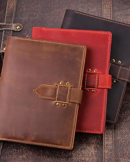 Robrasim Handmade Leather Sketchbook Cover, Leather Artist Sketch Pad Cover for 5.5" x 8.5" Sketchbook, Drawing Book and Pencil Case, Journal Notebook Portfolio, Artis Gifts-Brown