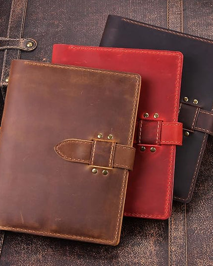 Robrasim Handmade Leather Sketchbook Cover, Leather Artist Sketch Pad Cover for 5.5" x 8.5" Sketchbook, Drawing Book and Pencil Case, Journal Notebook Portfolio, Artis Gifts-Coffee