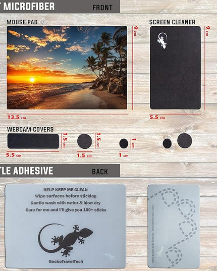 Adhesive Mouse Pad - Peel and Sticks to Any Surface - Travel Mouse Pad, Sticky for Any Surface - Excellent Tracking - Beach Sunset