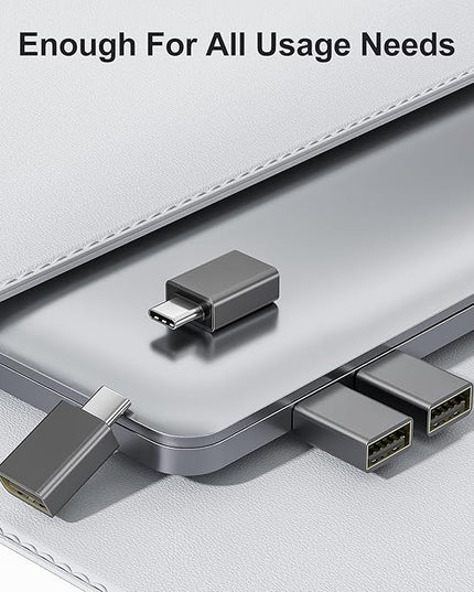 Elebase USB C to USB Adapter 4Pack,USBC Male to USB 3.0 Female MacBook Pro Air Adaptor,Type C Thunderbolt 3 OTG Converter for Flash Thumb Drive,Apple iPhone 17 16 16e 15,iPad mini,Mac,Samsung S25 S24