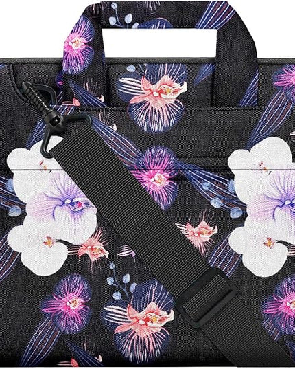 Laptop Shoulder Bag 13 13.3 14 Inch Case Compatible with MacBook Pro 14 2025-2021 M4/M3/M2/M1, Mac Air/pro 13-13.3 Inch and Most Popular 13-14 Notebooks,Spill-Resistant Briefcase, Jellyfish Flower