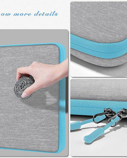 Slim Laptop Case 13.3 14 inch Sleeve, Rainproof & Shockproof Carrying Case for Notebooks Compatible with MacBook Pro 14" and All Models 13.3" MacBook Air/Pro, Most Popular 13"-14" PC,Gray-Blue