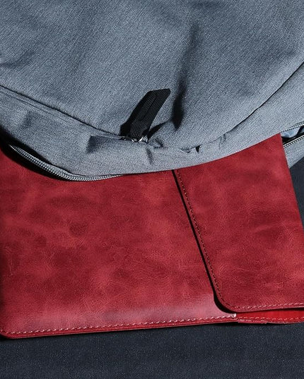 Leather Laptop Sleeve Compatible with MacBook Pro 14 Inch M4 M3 M2 M1 Pro/Max Case,Slim and Durable Waterproof Protective Cover for 13-14 Inch Notebook Computer Cover,Red