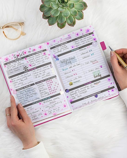 Clever Fox Daily Planner – Undated Planning Notebook with Hourly Schedule & To-Do List – Personal Day Task & Work Organizer, 6 Months (Hot Pink)
