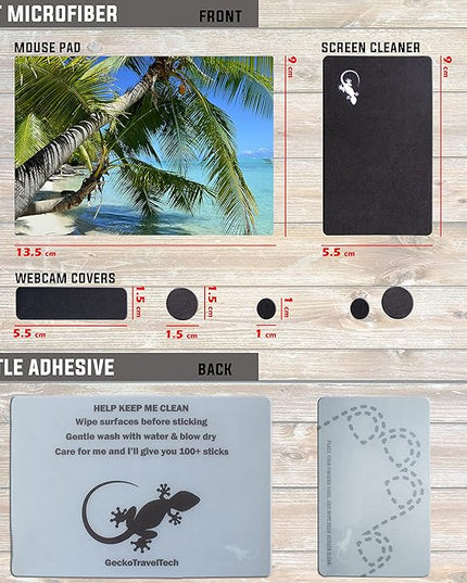 Adhesive Mouse Pad - Peel and Sticks to Any Surface - Travel Mouse Pad, Sticky for Any Surface - Excellent Tracking - Beach Palms in The Sand