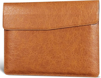13 inch Genuine Leather Laptop Sleeve for MacBook Air 13 inch M4 M3 M2 M1 2025-2018 & MacBook Pro 13 inch M2 M1 2025-2016，Protective Case Cover with Magnetic Closure,Yellow Brown