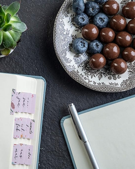 DiverseBee Laminated Planner - 24 Peel and Stick Tabs (12 Month, 12 Blank), Calendar Dividers (Rose)