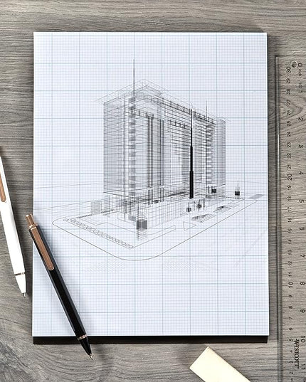 Bienfang Designer Grid Paper Pad, 8x8 Cross Section, 8.5 x 11 inches, 50 Sheets