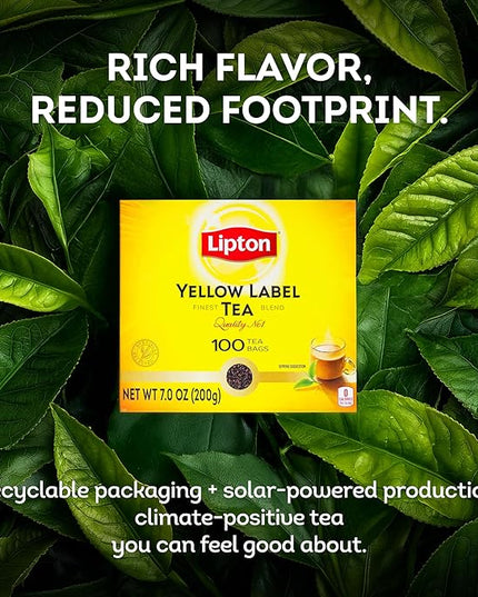 Lipton Yellow Label International Blend | Tea Bags | Premium Tea | Lipton Unsweetened Instant Chai | 200 Grams (Pack of 4)