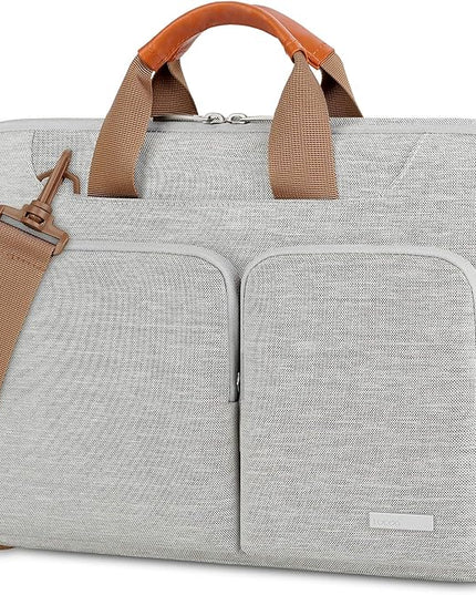 Lacdo 360° Protective Laptop Shoulder Bag, 14 Inch Laptop Sleeve Case for HP Lenovo Dell ASUS Acer Chromebook 14, HP Stream, Dell Inspiron, Lenovo IdeaPad, Acer Spin, ASUS ZenBook Computer Bag, Gray