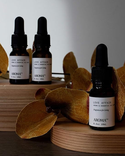 AromaTech Santal & Love Affair Set | Aroma Diffuser Essential Oils Blend of Santal Cardamom, Papyrus, Musk | Love Affair Jasmin, Saffron, Cedar, Ambergris - 10 Milliliter