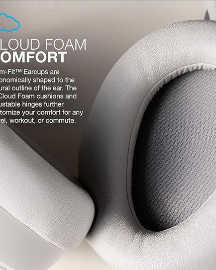 JLab JBuds Lux ANC Wireless Headphones, Cloud White, Hybrid Active Noise Cancelling, Customizable Sound, Spatial Audio Compatible, Premium Over-Ear Bluetooth Headset