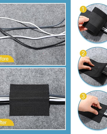WILLBOND Carpet Cord Cover Cable Protector Floor Cover Cable Protector Management Only for Commercial Office Carpet(295.28 ft,Black)