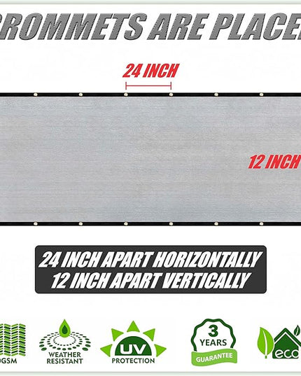 ColourTree Customized Size 6' Black and White Fence Screen Privacy Screen Heavy Duty Cable Zip Ties Included