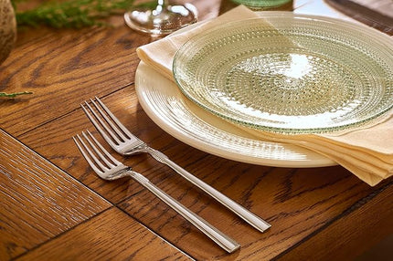 Fortessa Jupiter Hobnail Glass, 10.5" Dinner Plate (Set of 4), Sage Green