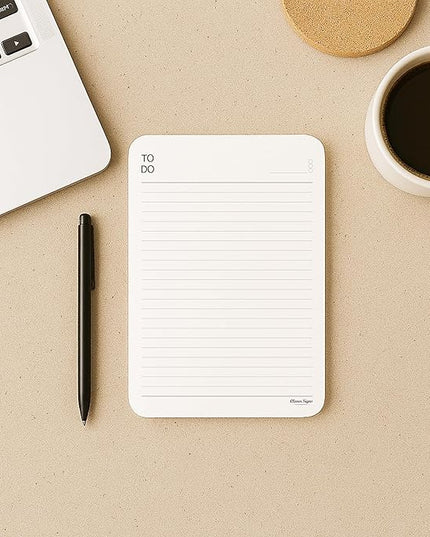 To Do List Notepad – (2 Pack, 50 Sheet Each) A5 Size (8.3"x5.8") Premium Thick Paper With Cardboard Back Support, Undated Daily Planner Notepad, Daily To Do List Notebook, Ruled Pages, Deadline Column.