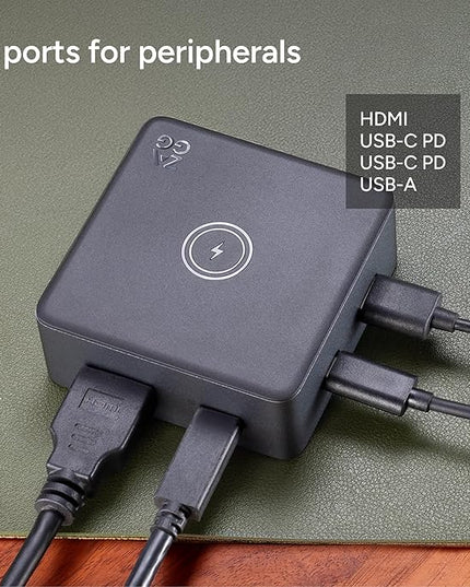 ZAGG 4-Port Hub with Wireless Charging - USB-C PD 100W, HDMI 4K, USB 10Gbps, High-Speed Charging & 4K Display, for Travel, Compatible w/Windows, macOS, iPadOS, ChromeOS, Android