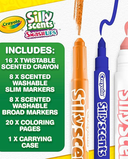 Crayola Silly Scents Mini Inspiration Art Case, Scented Crayons & Markers Set, Art Kit for Kids, Coloring Supplies, Travel Gifts for Kids, Ages 4+