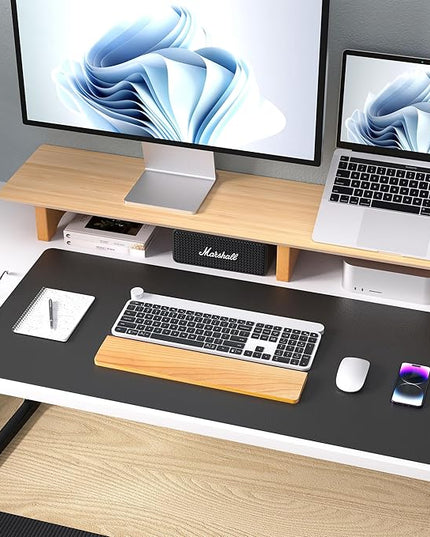 Aothia Leather Desk Pad Protector, Mouse Pad, Office Desk Mat, Non-Slip PU Leather Desk Blotter, Laptop Desk Pad, Waterproof Desk Writing Pad for Office and Home (Black,36" x 17")