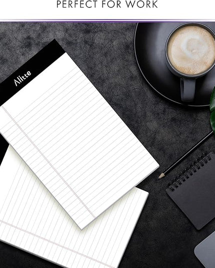 5x8 Small Notebooks – 12 Pack Narrow Ruled, White Perforated Note Pads with 50 Sheets Per Notepad, (No Ink Bleeding) Ideal Legal Pads for Writing, Note Taking, Home, Office, School