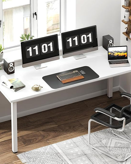 Need 63 Inch Large Computer Desk - Modern Simple Style Home Office Desk Gaming Desk, Basic Writing Table for Study Student, White Desk