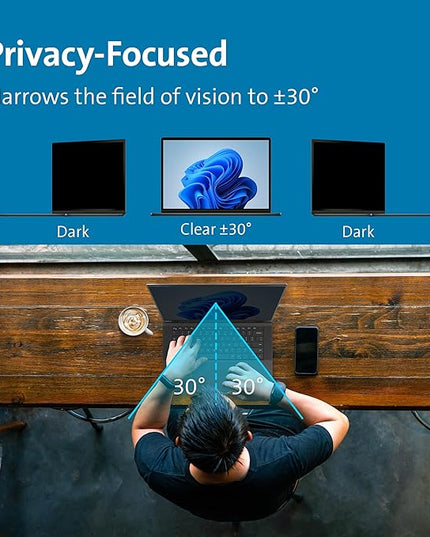 Kensington MagPro™ Magnetic Laptop Privacy Screen 14 inch, Removable 16:10 Laptop Privacy Filter, Anti-Glare, Blue Ray Reduction, Compatible with HP/Dell/Acer/Asus/Samsung/Lenovo (K55254WW)