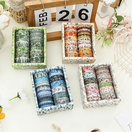 Songdao 18 Rolls Seasons Flowers Washi Tape Set Floral Arts Adhesive Tapes Blooming Garden Decorative Masking Tape Sets for Craft, Kids, Scrapbook, DIY, Gift Wrapping (Autumn)