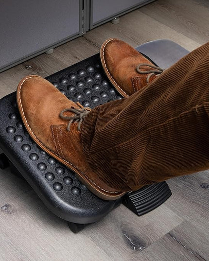 Mind Reader Foot Rest, Under Desk at Work, Ergonomic, Height Adjustable, Office, Plastic, 17" L x 13" W x 6.25" H, Black (Pack of 5)
