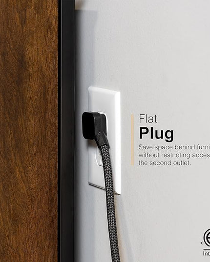 GE UltraPro 10 Grounded Outlet Surge Protector with USB Ports, 1 USB-C Port (15W), 2 USB-A Ports (12W), 4ft Braided Cord Surge Protector Power Strip, 3540 Joules, Black, 74763