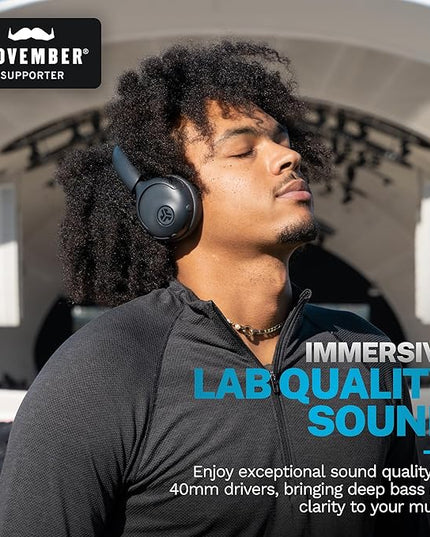 JLab Go Lux ANC Wireless Headphones, Graphite, Hybrid Active Noise Cancelling, Premium On-Ear Bluetooth Headset, Customizable Sound, Be Aware Mode, Cloud Foam Comfort, Multipoint Connection