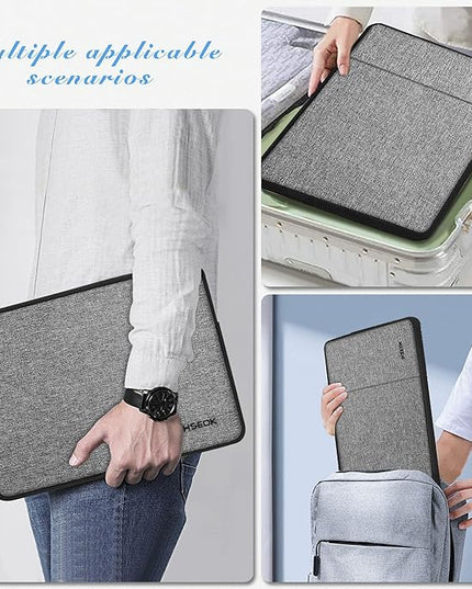 Hseok Laptop Case 15.6 Inch Sleeve, Shockproof Protective Water Repellent with Accessory Pocket,Compatible with Mac Pro 16 inch 2025-2019, Sleeve Bag for Most 15 15.6 16 Notebooks,Gray&Black