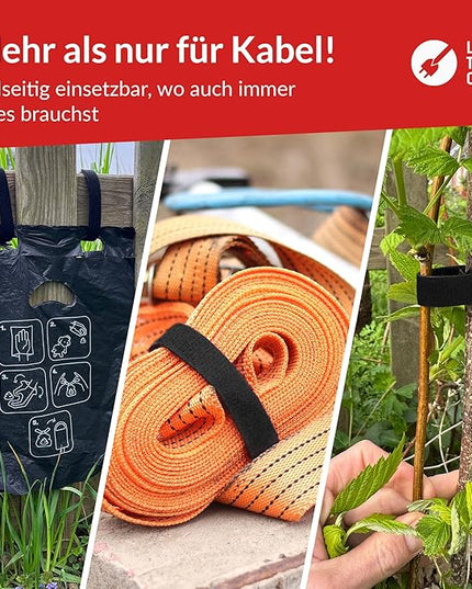 Label-the-cable Cable Management Ties Tape, Adjustable, Re-Useable/Cable Tidy/Hook and Loop Cord Organizer, Wire Management/LTC ROLL, 1 PCS, 3m x 16mm, Black, LTC 1210