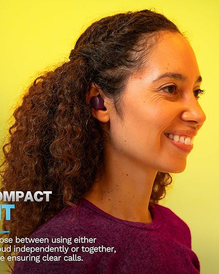 JLab Go Air Pop+ True Wireless Earbuds, in Ear Headphones, Bluetooth Earphones, 35H Playtime Ear Buds, Bluetooth Earbuds with Microphone, USB-C Charging Case, Dual Connect, EQ3 Sound, Violet