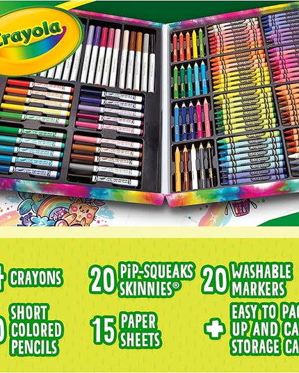 Crayola Inspiration Art Case Coloring Set - Tie-Dye (140ct), Art Supplies Set For Kids, Travel Drawing Kit, Holiday & Christmas Gift for Girls & Boys, Ages 5+ [Amazon Exclusive]
