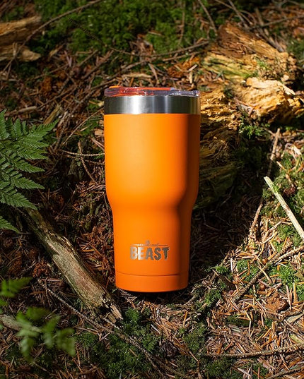 Beast 20 oz Tumbler Stainless Steel Vacuum Insulated Coffee Ice Cup Double Wall Travel Flask (Orange)