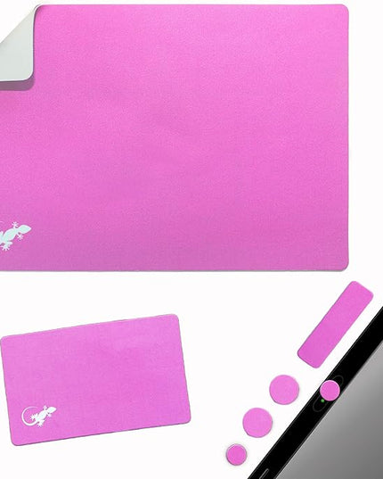 Mouse Pad Adhesive Bottom - Sticks to Any Surface - Portable - Webcam Covers and Screen Cleaner Included (Pink)