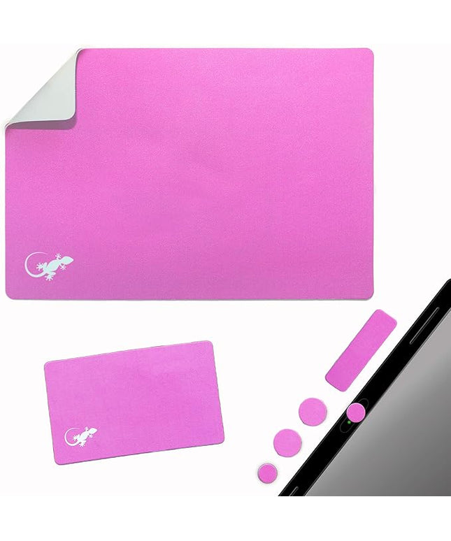 Mouse Pad Adhesive Bottom - Sticks to Any Surface - Portable - Webcam Covers and Screen Cleaner Included (Pink)