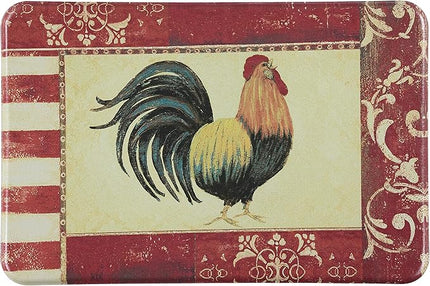 J&V TEXTILES Anti Fatigue Cushioned Comfort Mat, Ergonomically Durable, Supportive, Padded, Thick and Washable, Stain-Resistant, Kitchen, Garage, Office Standing Desk Mats (Rooster)*