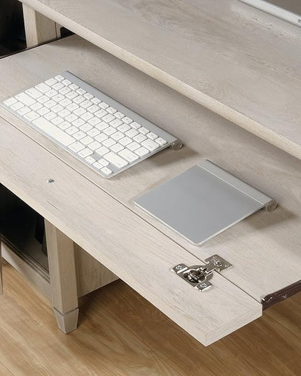 Sauder Edge Water Computer Desk with Storage Drawers, Home Office Desk, in Chalked Chestnut finish